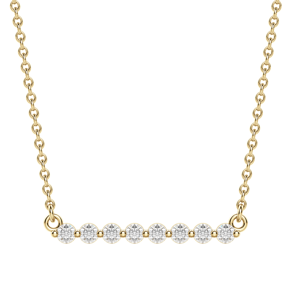 0.24 CT Round Cut Moissanite Shared Prong Necklace